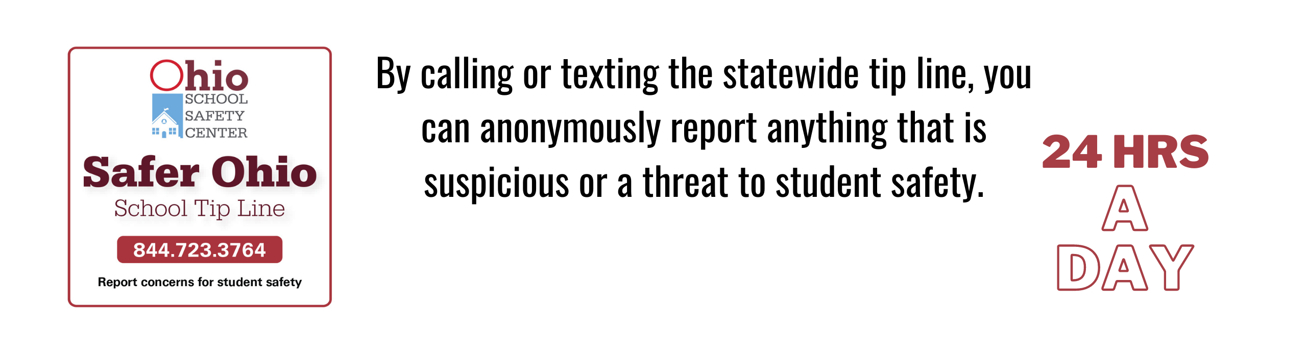 Safer Ohio School Tip Line 8447233764